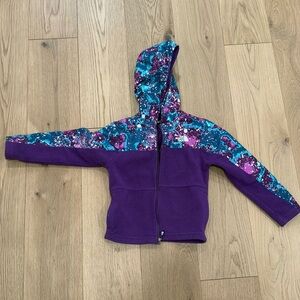 North face girl fleece hoodie, good condition, size 6 little kids (xs)